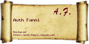 Auth Fanni névjegykártya